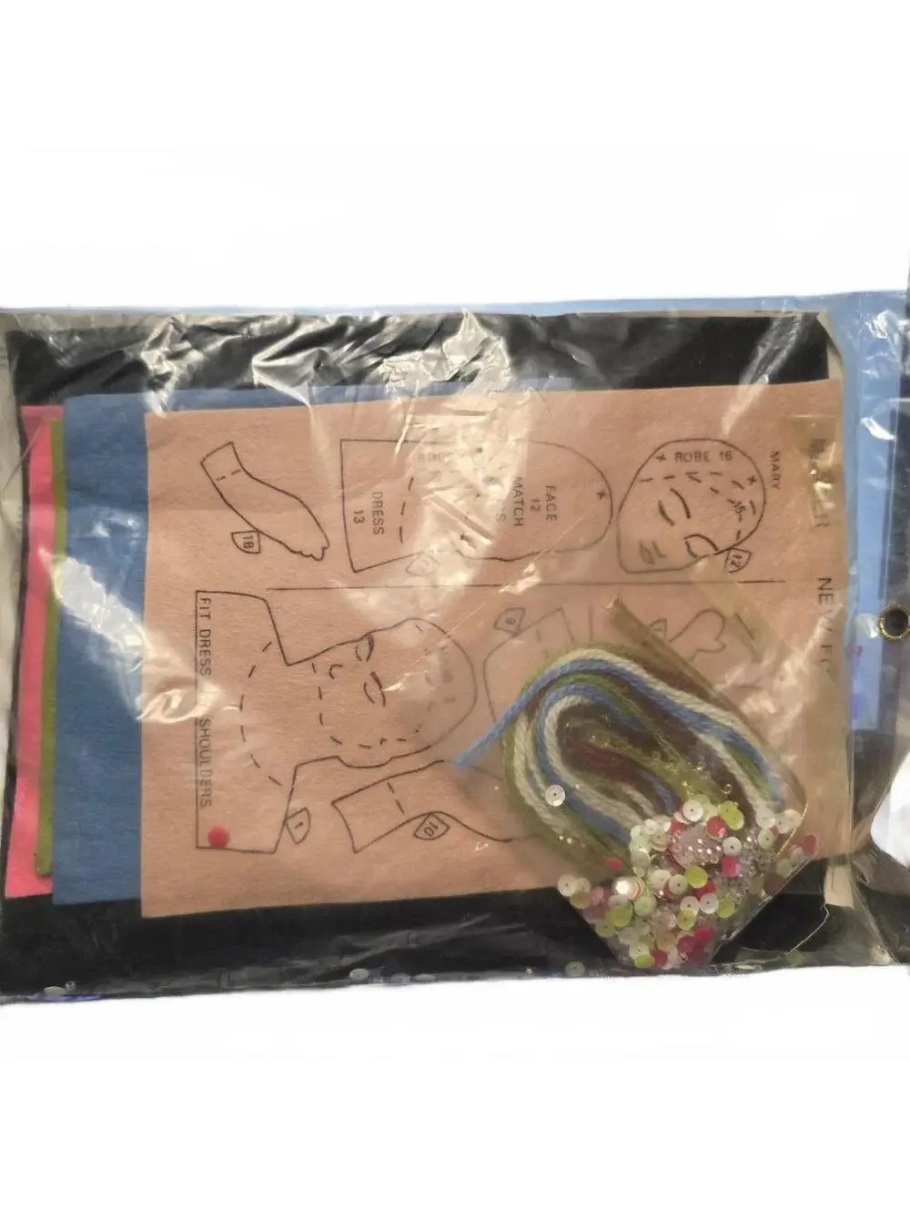 Vtg Looney Embroidered Nativity Picture Kit 4F17 - FNP-M Manager 16 X 20 sealed